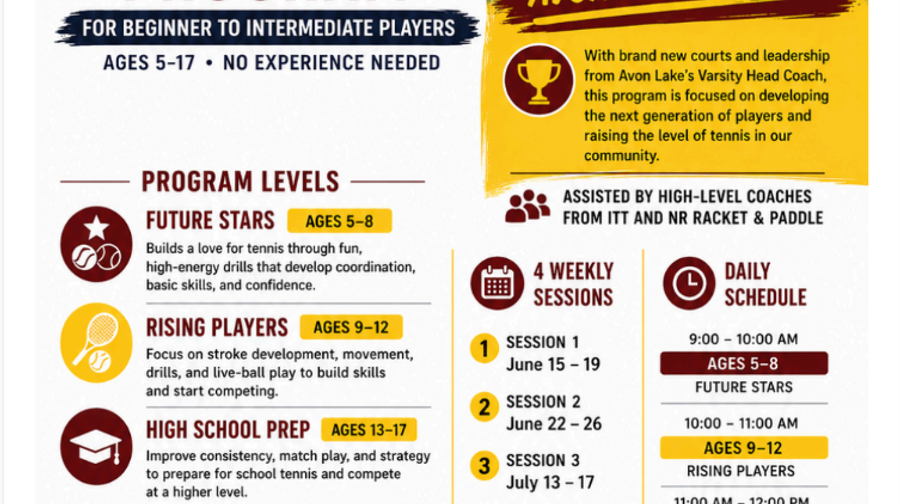 Serve Up Some Fun: Avon Lake Summer Tennis Program